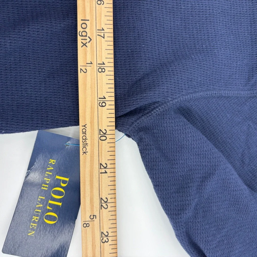Polo Ralph Lauren Waffle Knit Thermal Mens Large Navy Blue‎ NEW Long Sleeve Top